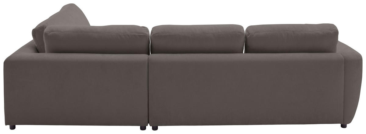 ECKSOFA  in Chenille Dunkelbraun  307/224 cm  - Dunkelbraun/Schwarz, KONVENTIONELL, Kunststoff/Textil (307/224cm) - Hom`in