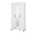 GARDEROBENSCHRANK  in 93/192,5/40 cm  - Schwarz/Weiß, Basics, Glas/Holzwerkstoff (93/192,5/40cm) - Carryhome
