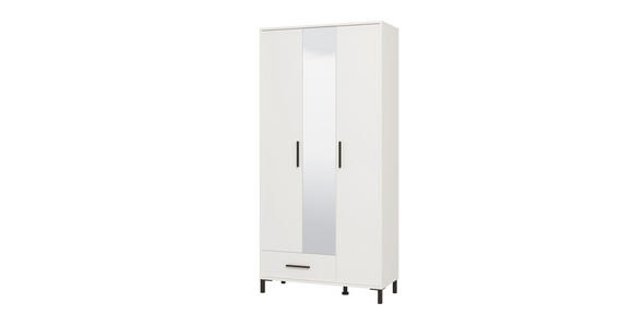 GARDEROBENSCHRANK  in 93/192,5/40 cm  - Schwarz/Weiß, Basics, Glas/Holzwerkstoff (93/192,5/40cm) - Carryhome