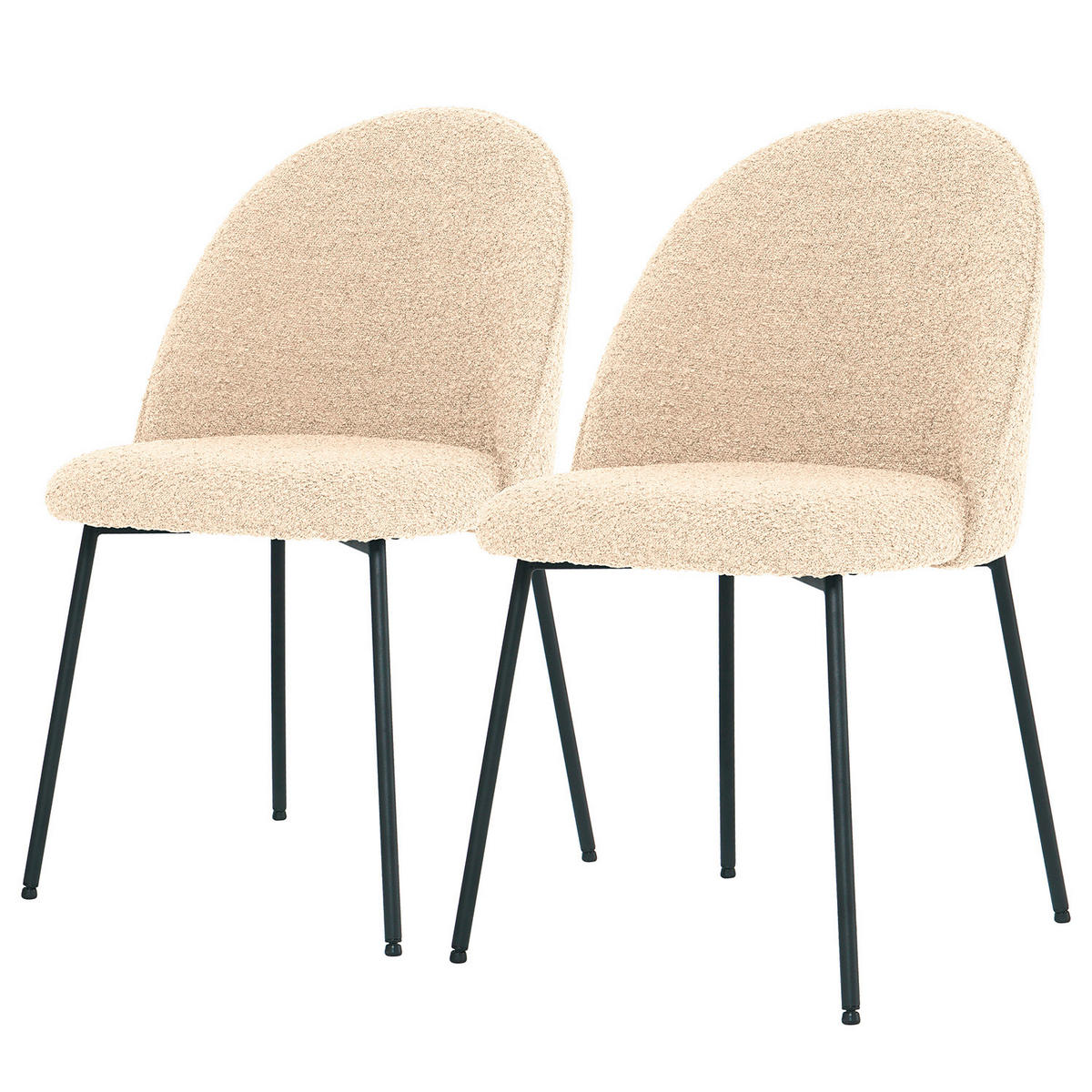 STUHL - Schwarz/Weiß, LIFESTYLE, Textil/Metall (50/84/53cm) - home24