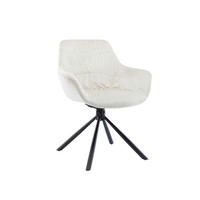 ARMLEHNSTUHL  in Samt  - Creme/Schwarz, MODERN, Textil/Metall (64/82/63cm) - Livetastic