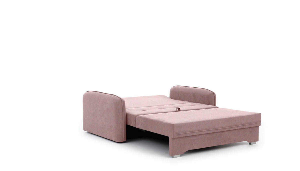 SCHLAFSOFA in Textil Rosa  - Silberfarben/Rosa, Design, Kunststoff/Textil (155/105/75cm) - MID.YOU