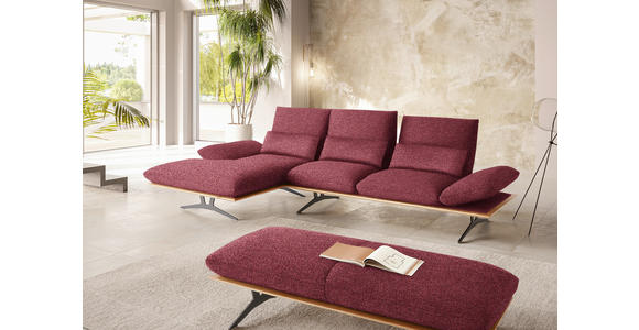 ECKSOFA in Flachgewebe Rot  - Rot/Schwarz, Design, Holz/Textil (159/314cm) - Dieter Knoll