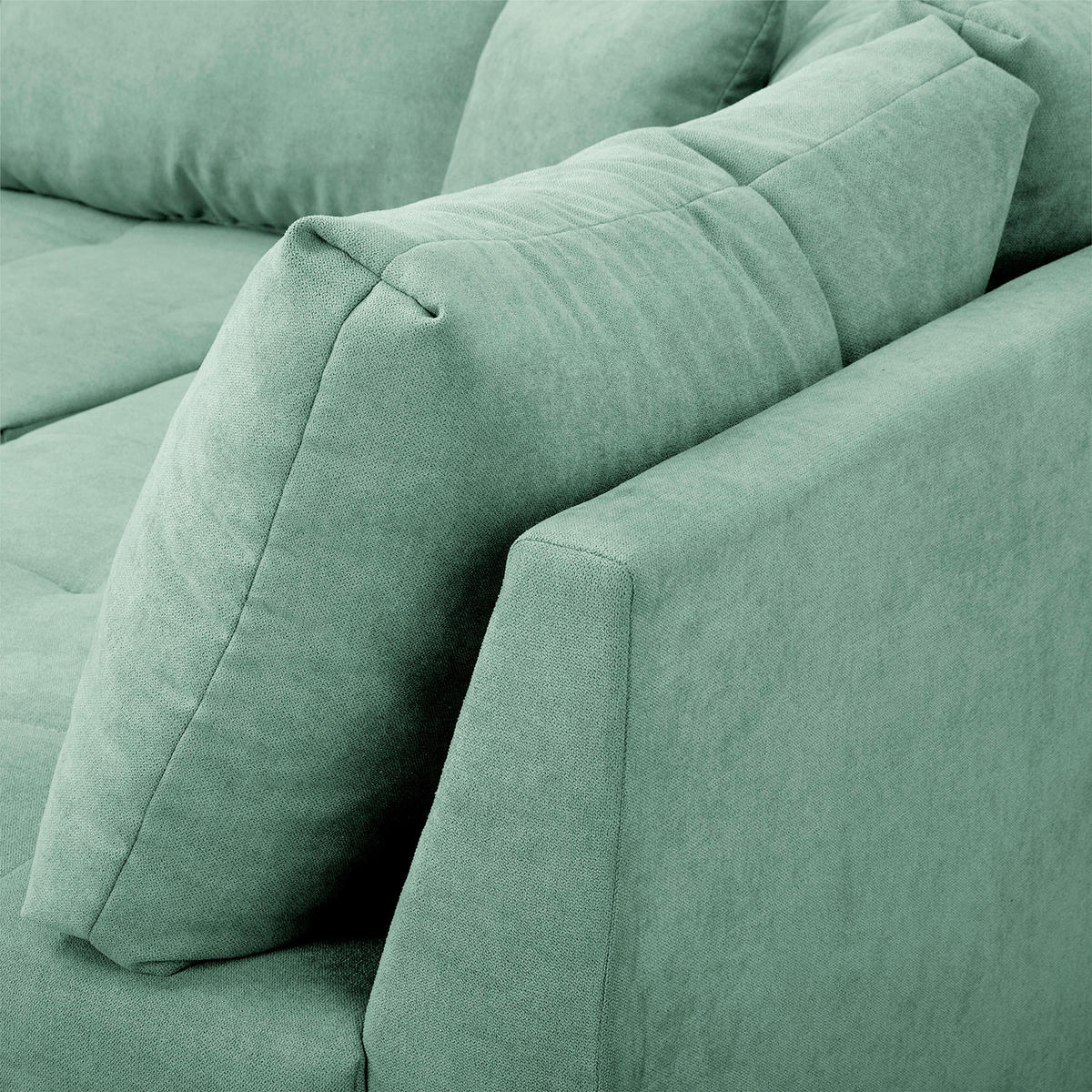 ECKSOFA Ariella Mintgrün Mikrofaser  - Naturfarben/Mintgrün, Design, Holz/Textil (231/161cm) - Livetastic