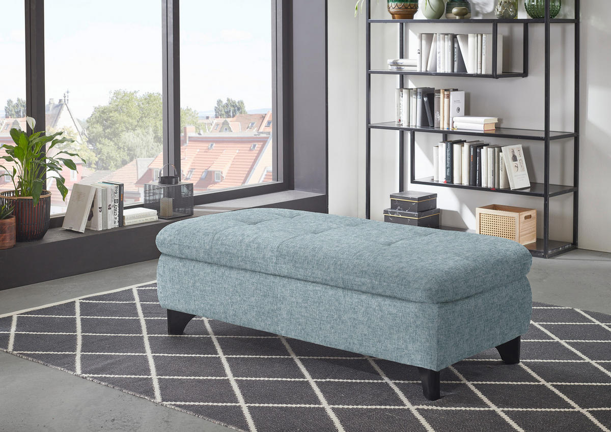 PALL i textil pastellblå  - svart/pastellblå, Klassisk, metall/textil (60/45/60cm) - MID.YOU