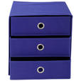 FALTBOX Metall, Textil, Karton Blau, Silberfarben  - Blau/Silberfarben, Design, Karton/Textil (32/32/31,5cm) - Carryhome