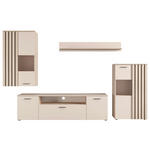 WOHNWAND  in Eichefarben, Kaschmir  290/190/40 cm  - Kaschmir/Eichefarben, MODERN, Glas/Holzwerkstoff (290/190/40cm) - Hom`in