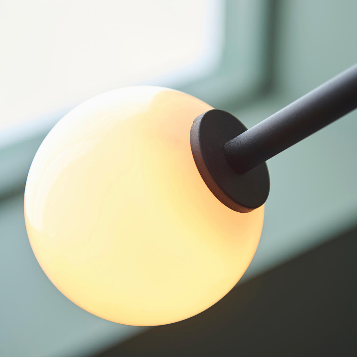 BOGENLEUCHTE 26/89,5/165 cm    - Goldfarben/Opal, Design, Glas/Metall (26/89,5/165cm) - ENDON
