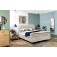 BOXSPRINGBETT 160/200 cm,  in Beige, Topper, H2 + H2 = mittel  - Beige/Schwarz, Design, Textil/Metall (160/200cm) - Esposa