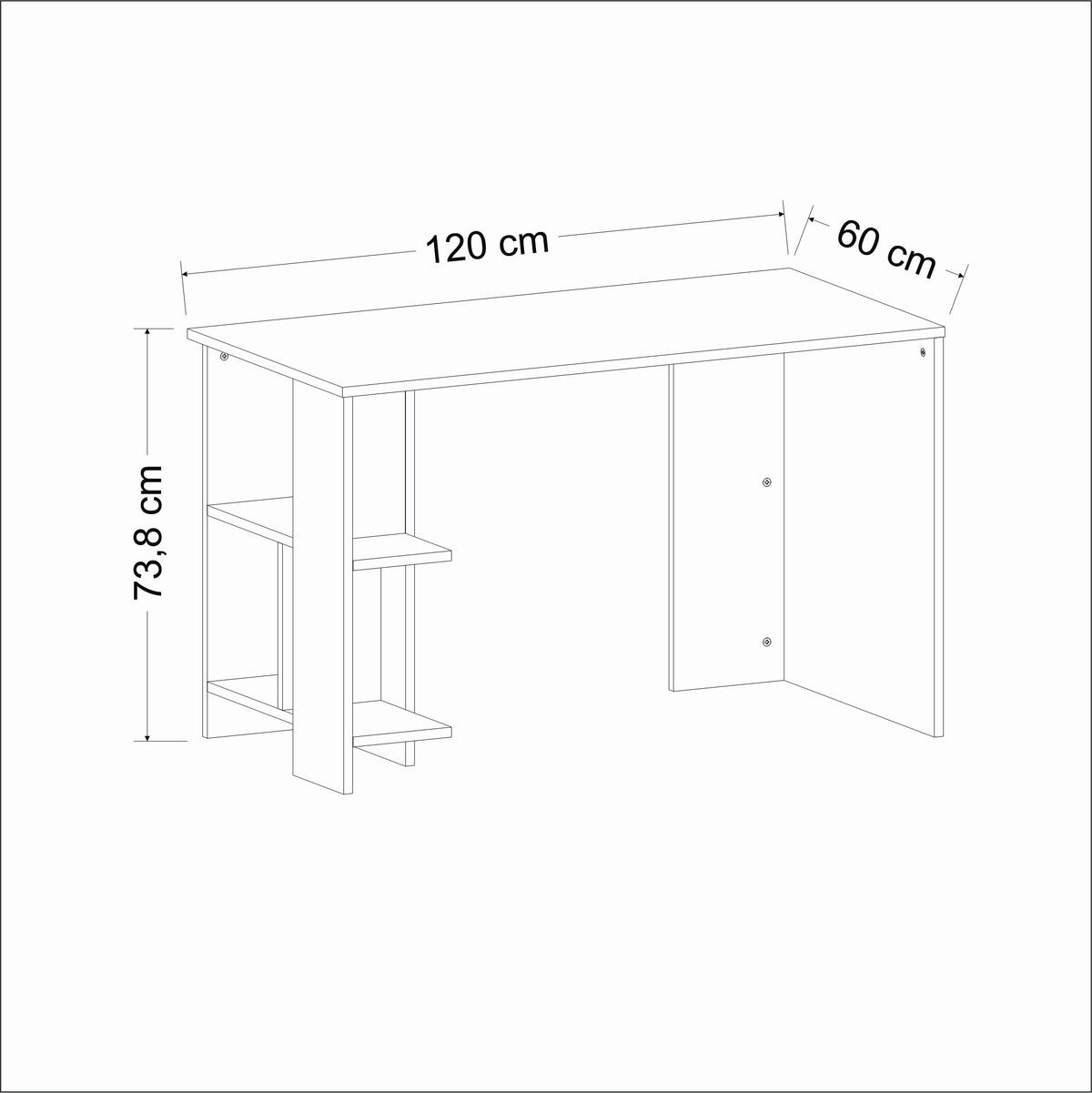 SCHREIBTISCH 120/60/73 cm Weiss  - Weiss, Design, Holzwerkstoff (120/60/73cm) - Livetastic