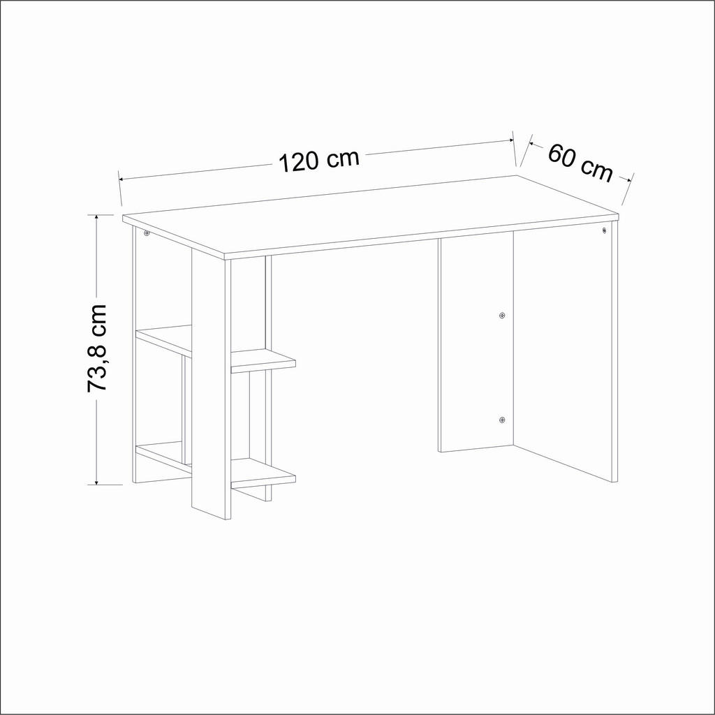 Thumbnail - Livetastic Schreibtisch Alya Schreibtisch, Eiche, Holzwerkstoff, Holzoptik, rechteckig, 60x73x120 cm, Arbeitszimmer, Sch...