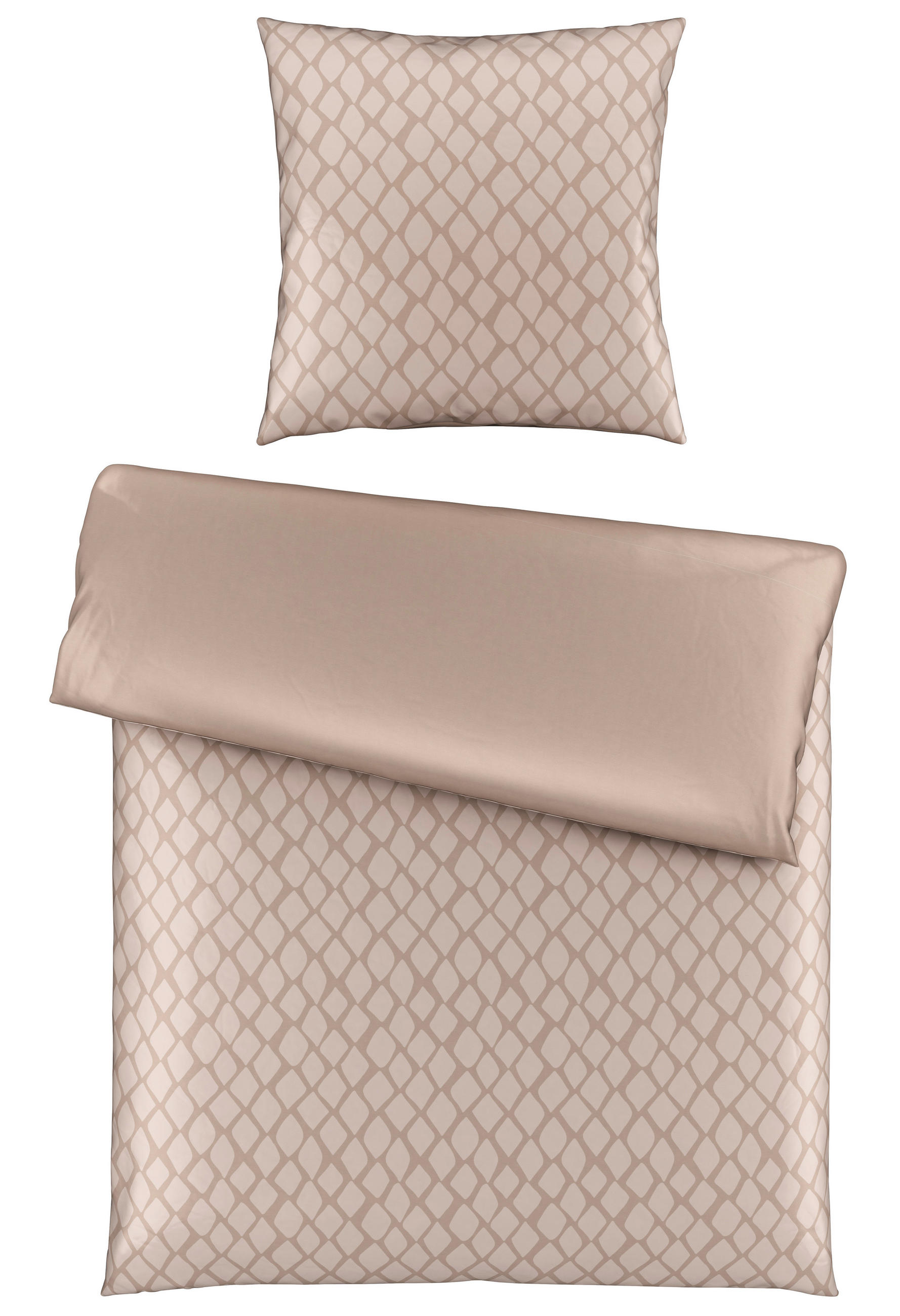 BETTWÄSCHESET Satin 160/210 cm  65 cm/100 cm  - Beige, Design, Textil (160/210cm) - Dieter Knoll