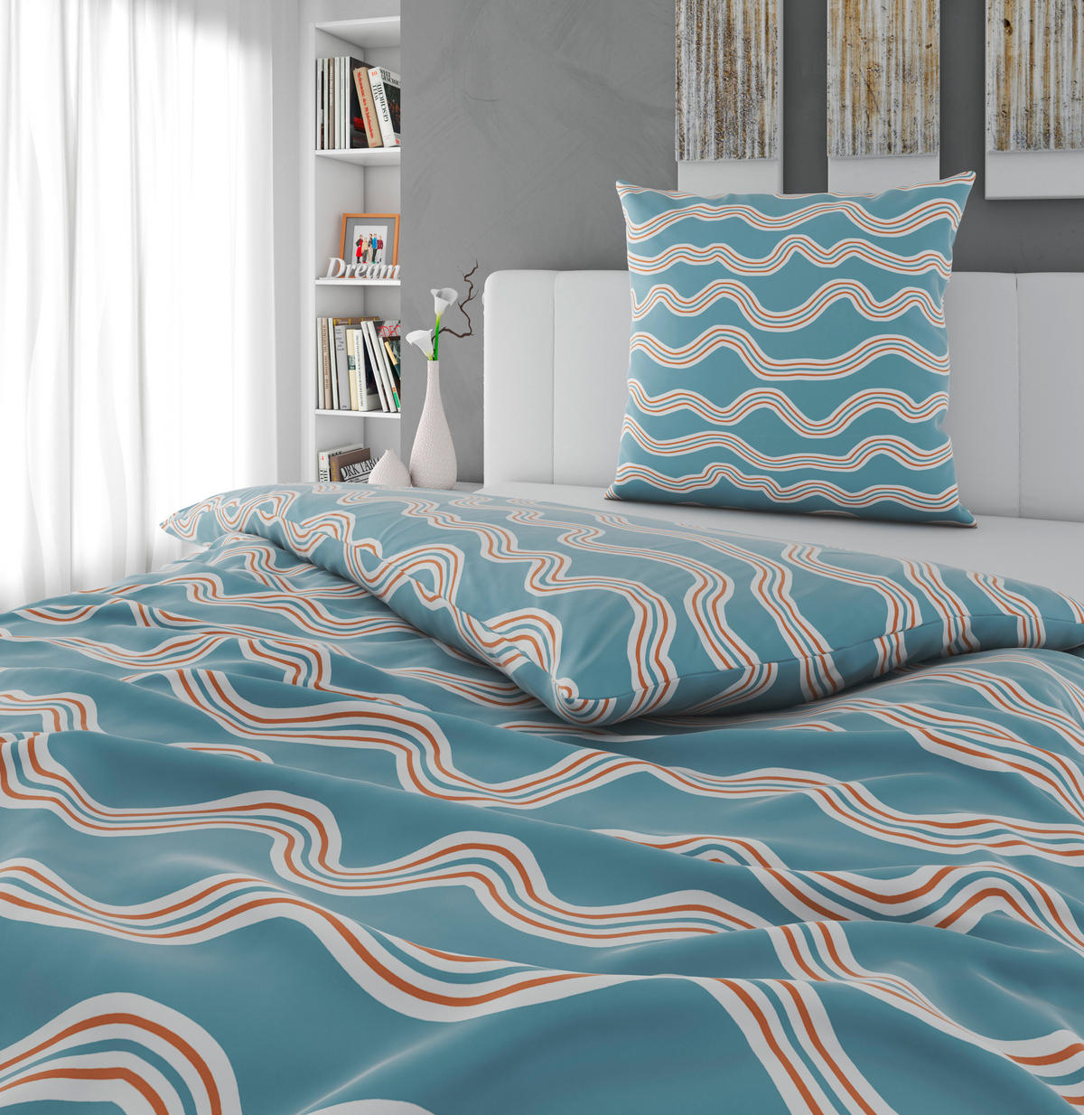 BETTWÄSCHE Satin 135/200 cm  - Hellblau, Textil (135/200cm) - Novel