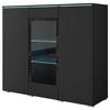 HIGHBOARD Vera  in 120/103,3/39,5 cm  - Schwarz/Grau, Trend, Glas/Holzwerkstoff (120/103,3/39,5cm) - P & B