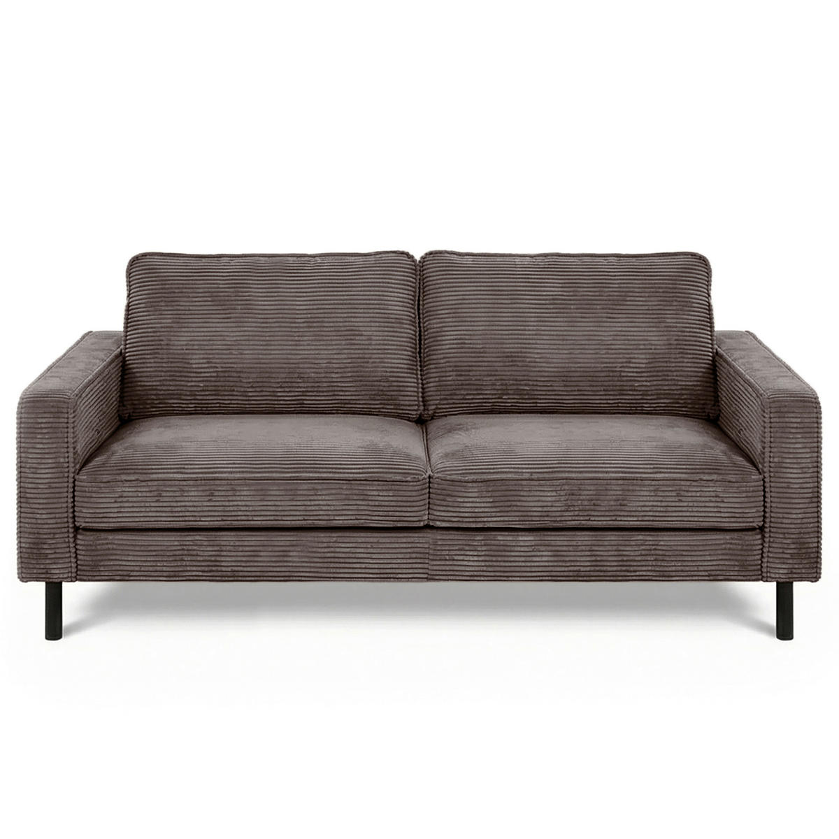 3-SITZER-SOFA Cord Taupe  - Taupe/Schwarz, Design, Textil/Metall (188/85/92cm) - Livetastic