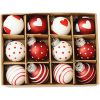 CHRISTBAUMKUGEL-SET 3 cm 12-teilig  - Rot/Weiß, LIFESTYLE, Glas/Metall (3cm) - X-Mas
