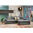 ECKSOFA in Flachgewebe Grau  294/173 cm  - Chromfarben/Weiß, Design, Kunststoff/Textil (294/173cm) - Carryhome