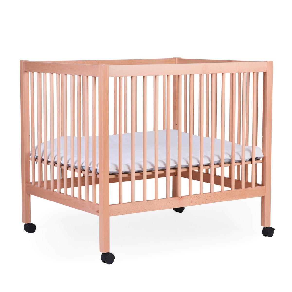 LAUFGITTER PA97NA Natur inkl. Rollen 98/78/82 cm  - Naturfarben, KONVENTIONELL, Holz/Kunststoff (98/78/82cm) - Childhome