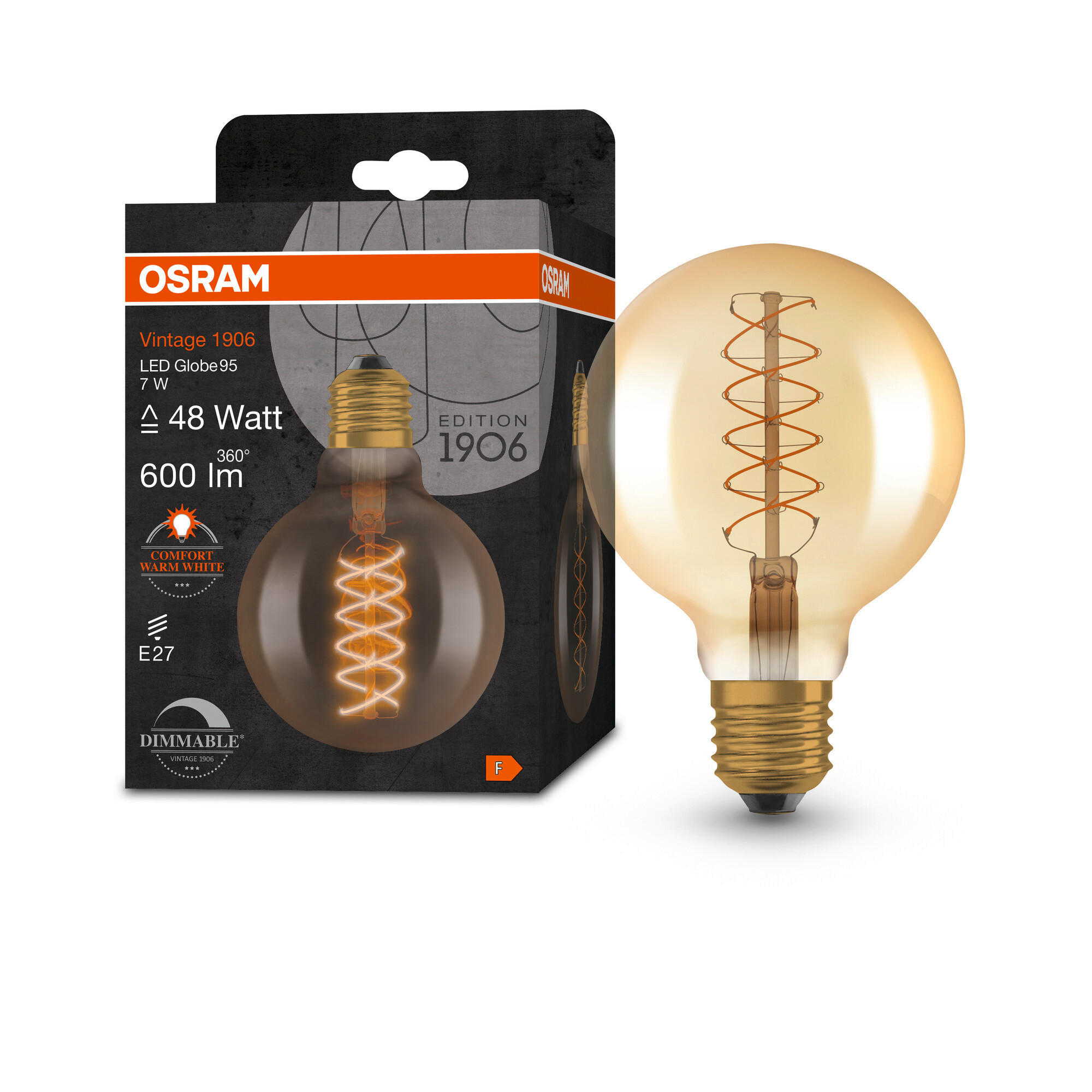 LED-LEUCHTMITTEL   E27 7 W 600 lm  - Goldfarben, Basics, Glas (9,5/13,8cm) - Ledvance