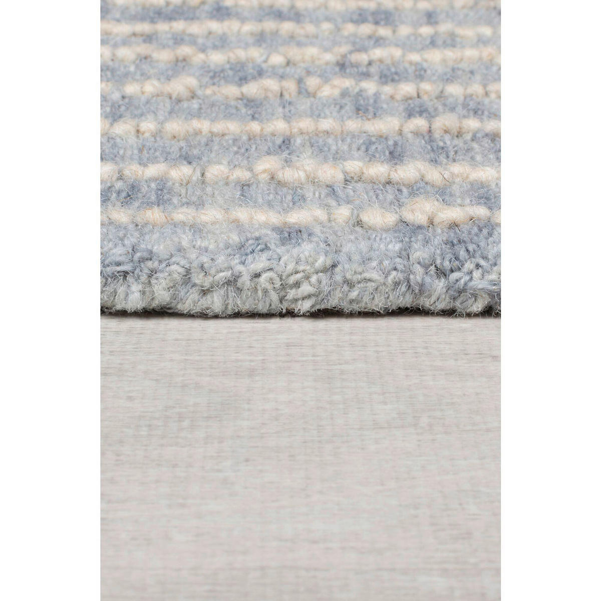 WOLLTEPPICH 80/150 cm ABSTRACT CHECK Blau  - Blau, KONVENTIONELL, Textil (80/150cm)