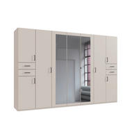 DREHTÜRENSCHRANK  in Kaschmir  - Kaschmir/Schwarz, Basics, Holzwerkstoff (313/208/58cm) - P & B