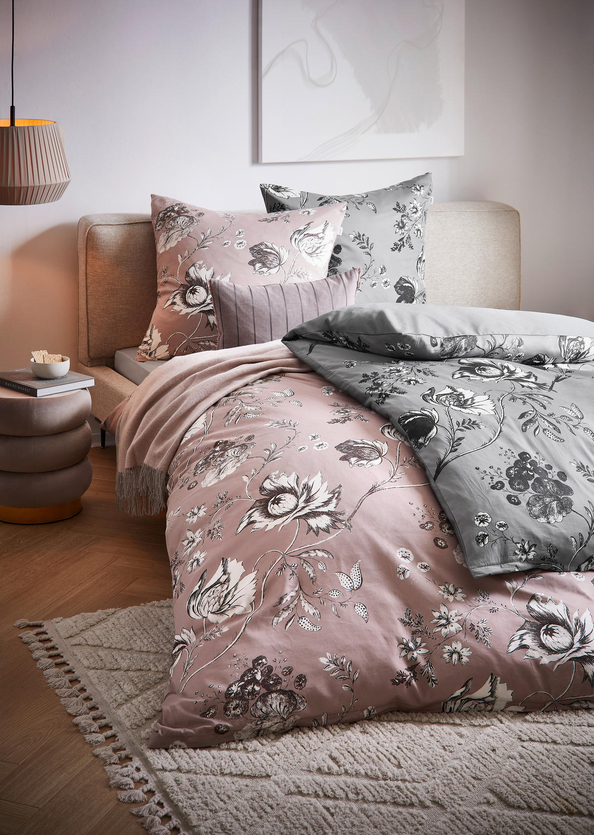WENDEBETTWÄSCHE SW-Silent Satin 135/200 cm  - Grau, Basics, Textil (135/200cm) - Schöner Wohnen