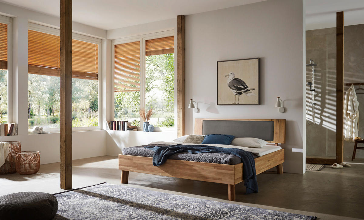 BETT 180/200 cm  in Naturfarben, Wildeiche  - Wildeiche/Naturfarben, MODERN, Holz (180/200cm) - MID.YOU