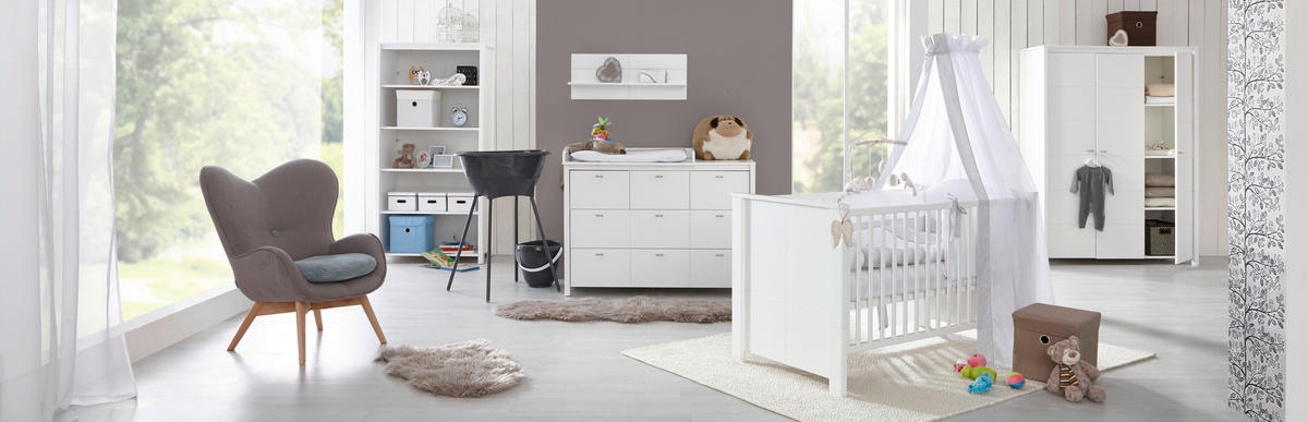 GITTERBETT Julija  - Weiß, Trend, Holz (147/85/80cm) - My Baby Lou