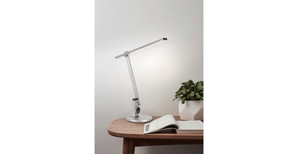 LED-SCHREIBTISCHLEUCHTE 19/65/45,2 cm - Silberfarben/Schwarz, Basics, Kunststoff/Metall (19/65/45,2cm) - Novel