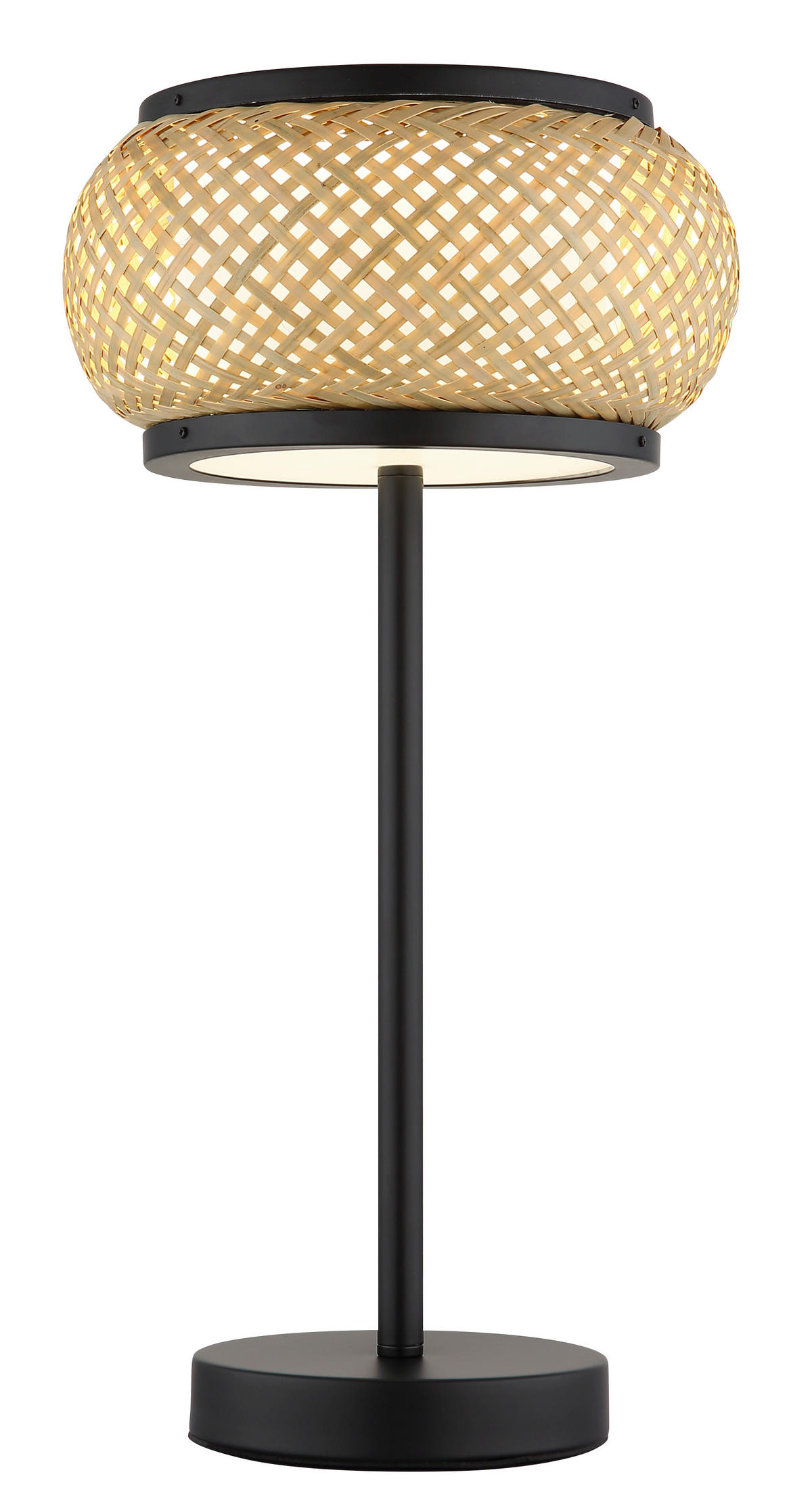 LED-TISCHLEUCHTE 22/46,1 cm   - Schwarz/Naturfarben, Design, Holz/Kunststoff (22/46,1cm) - Globo