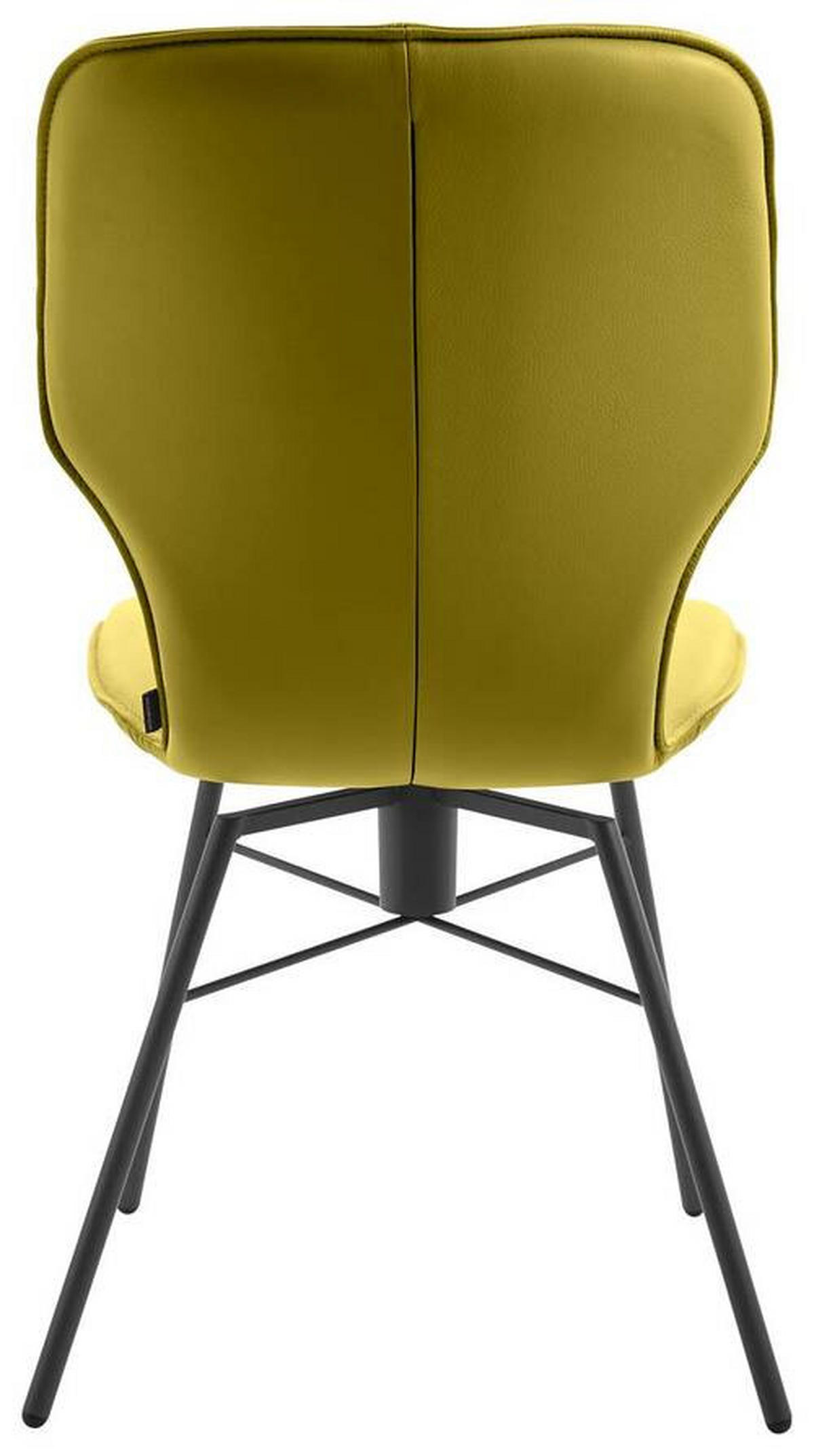 STUHL Echtleder Limette  - Dunkelgrau/Limette, Design, Leder/Metall (49/95/63cm) - Musterring