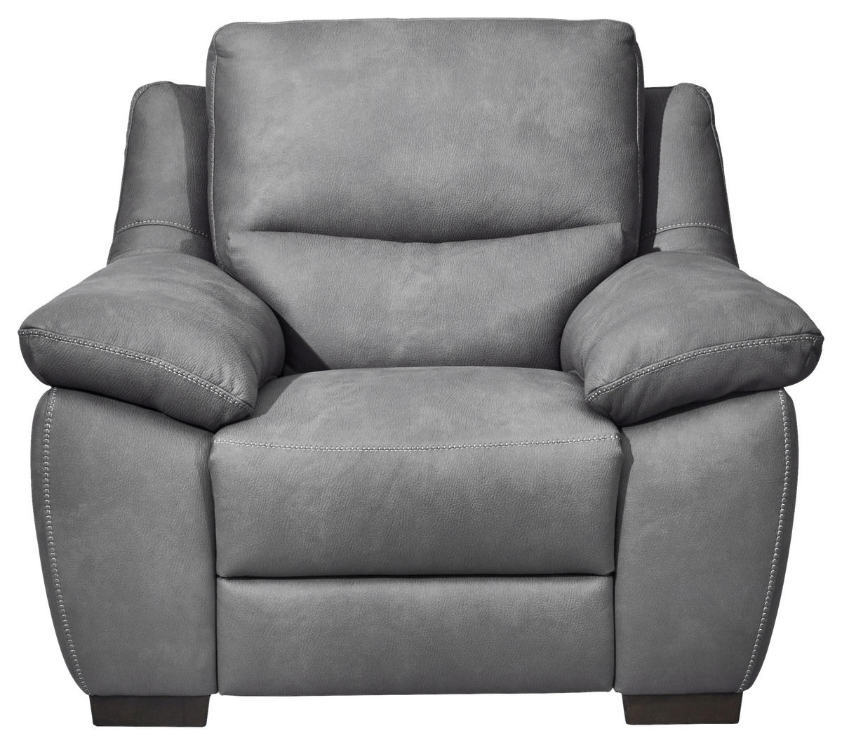 SESSEL in Webstoff Grau  - Wengefarben/Weiss, Konventionell, Holz/Textil (119/96/99cm) - Livetastic