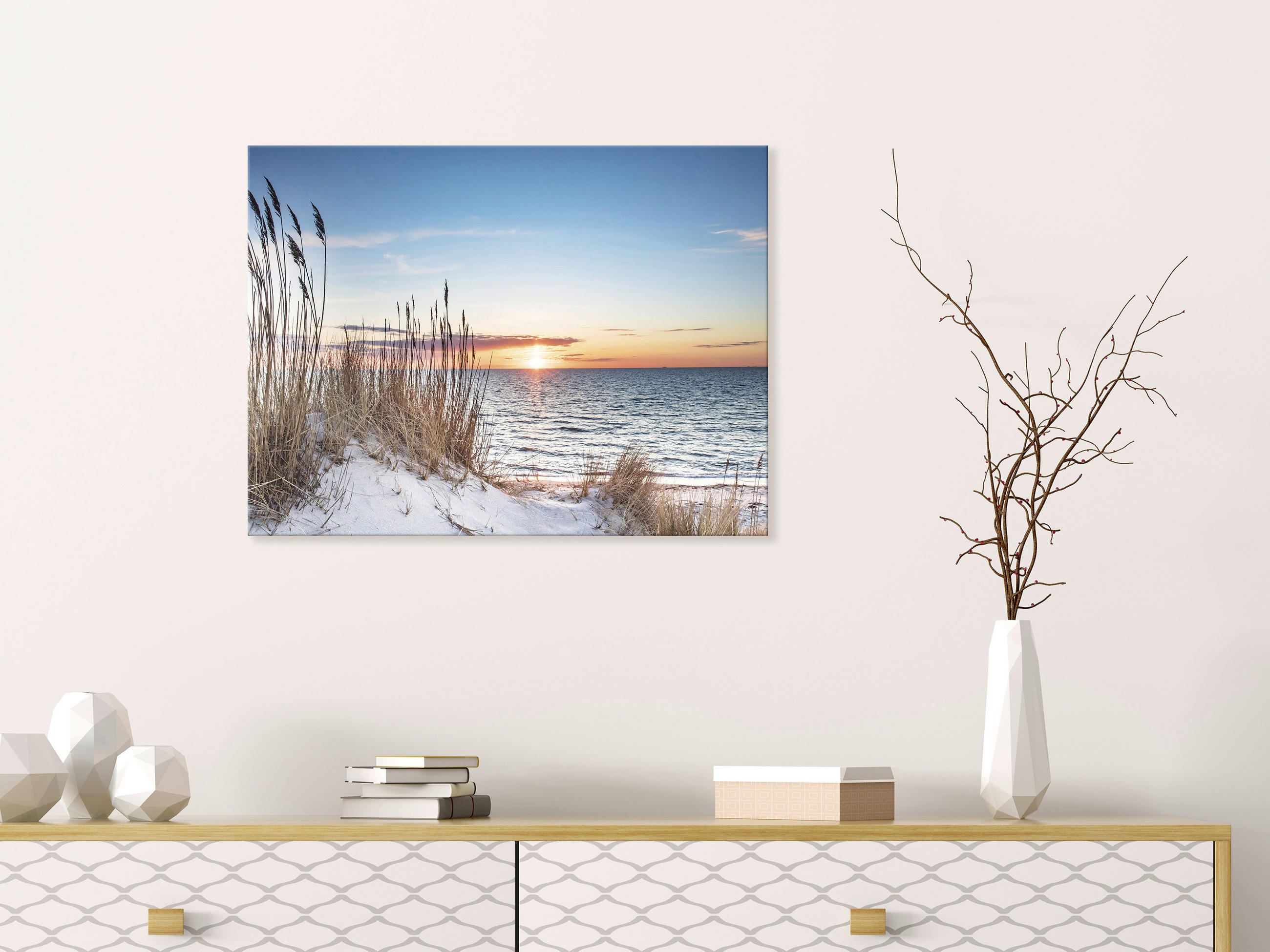 KEILRAHMENBILD Strand & Meer 60/80 cm  - Multicolor, Natur, Holz/Papier (60/80cm)