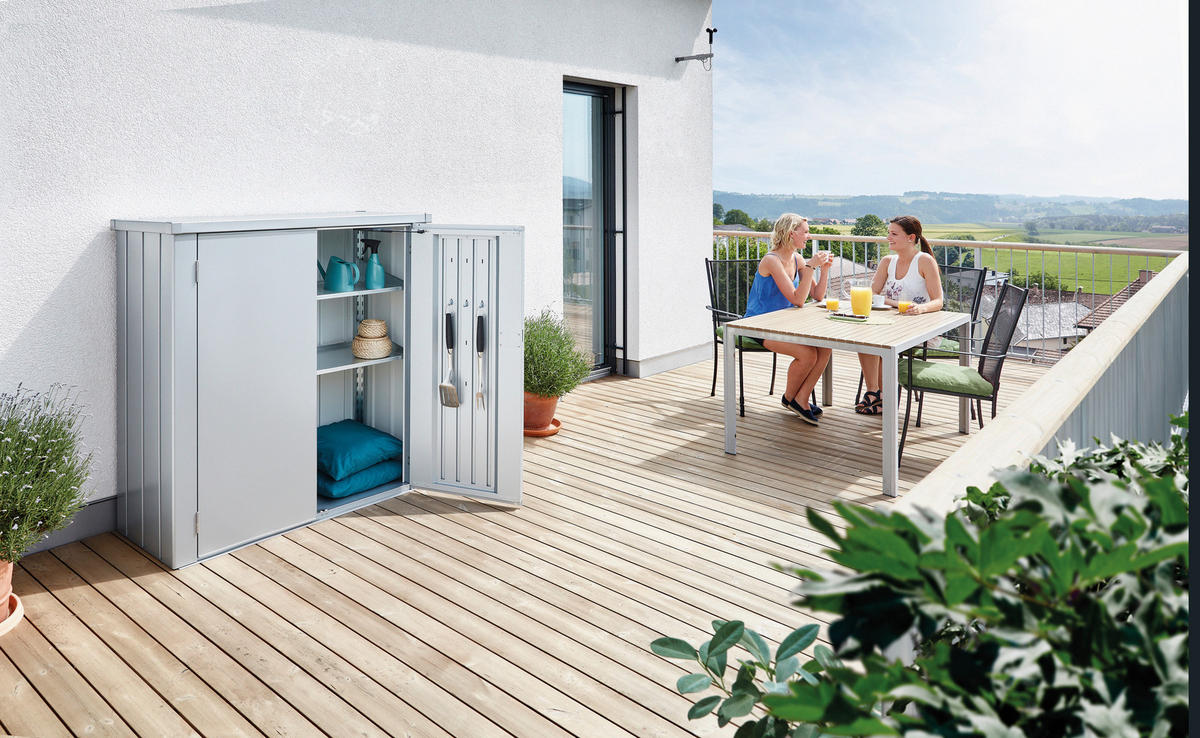 GERÄTESCHRANK - Silberfarben, Design, Metall (132/140/57cm) - Biohort
