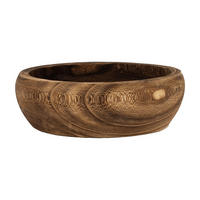 DEKORAČNÍ MISKA - světle hnědá, Basics, dřevo (24/7.5/24cm)