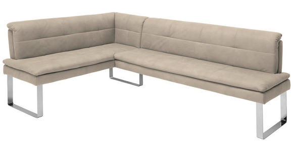 ECKBANK 174/213 cm in Chromfarben, Sandfarben - Sandfarben/Chromfarben, Design, Textil/Metall (174/213cm) - Novel