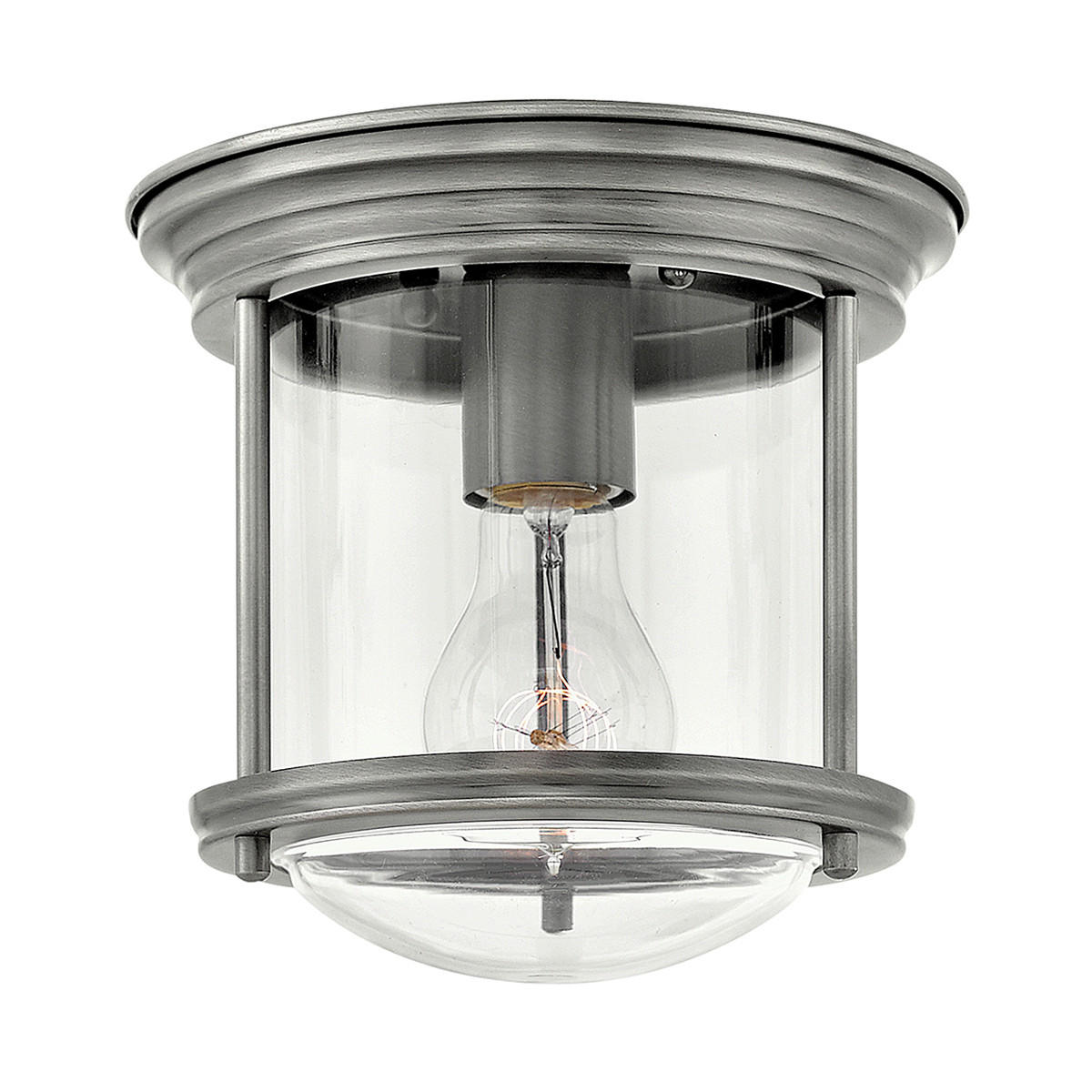 DECKENLEUCHTE Elstead Hadrian 19.6/18.5 cm   - Nickelfarben, KONVENTIONELL, Glas/Metall (19.6/18.5cm) - Elstead Lighting