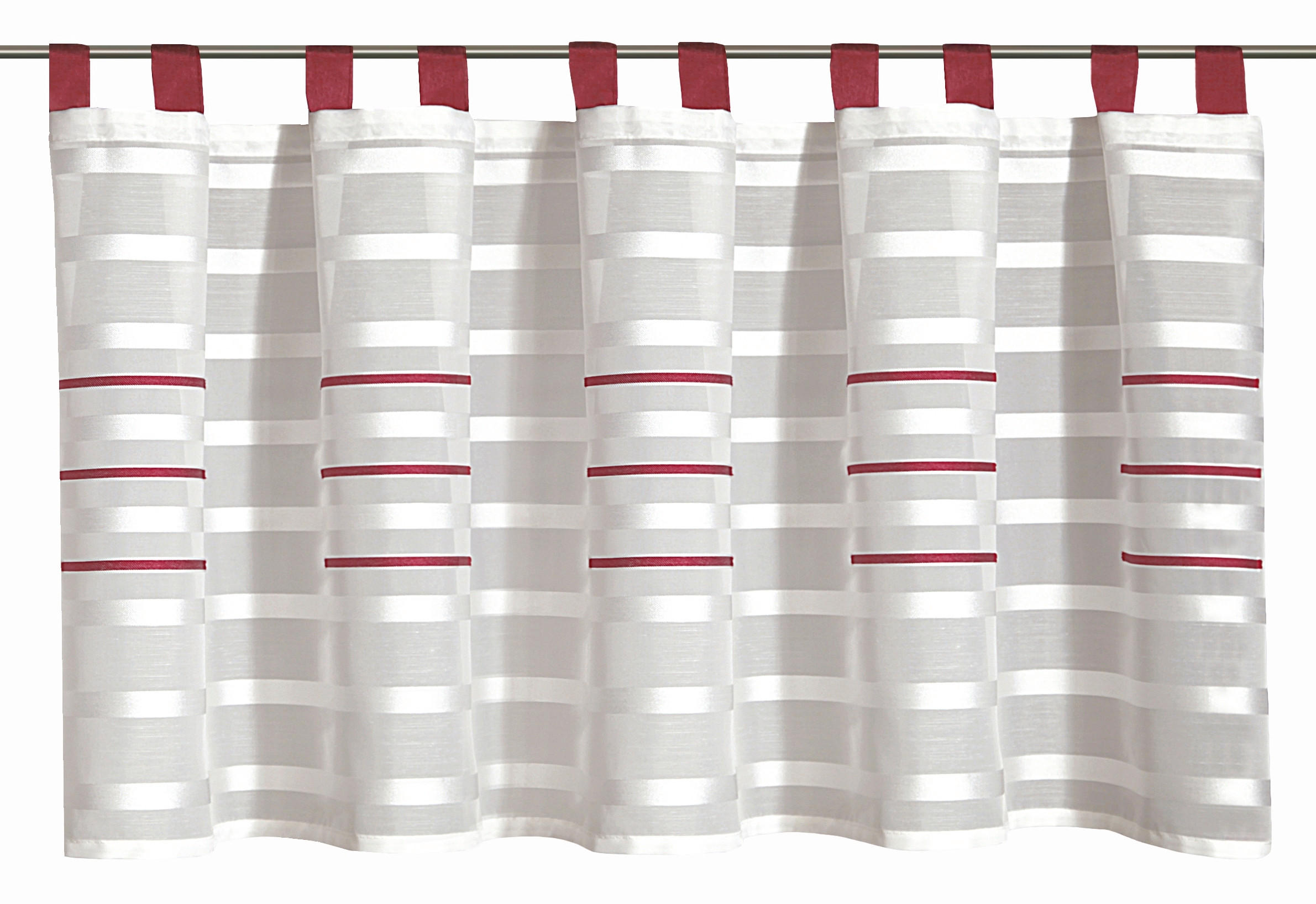 KURZGARDINE  140/50 cm  - Rot/Weiß, Basics, Textil (140/50cm)