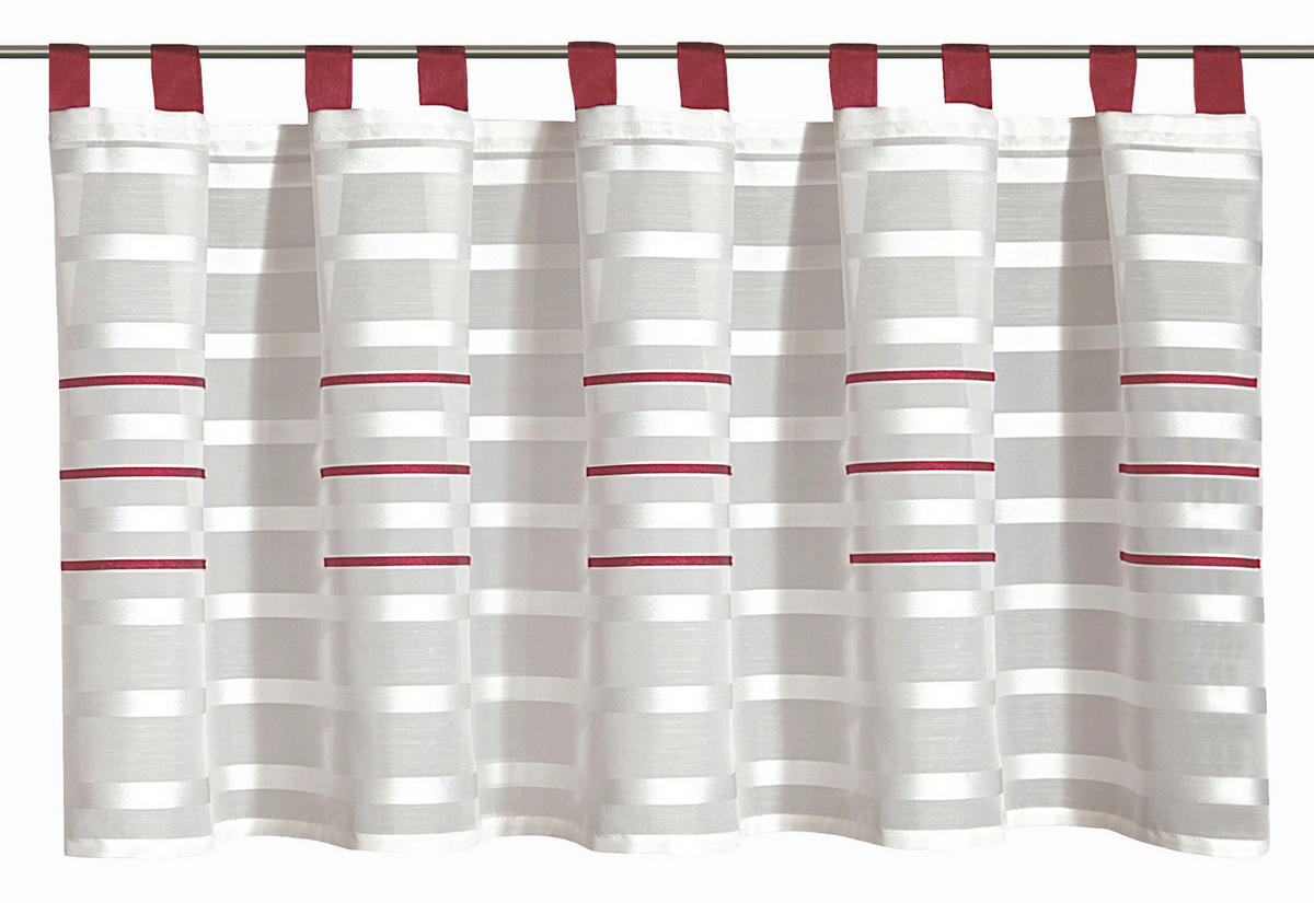 KURZGARDINE  140/50 cm  - Rot/Weiß, Basics, Textil (140/50cm)