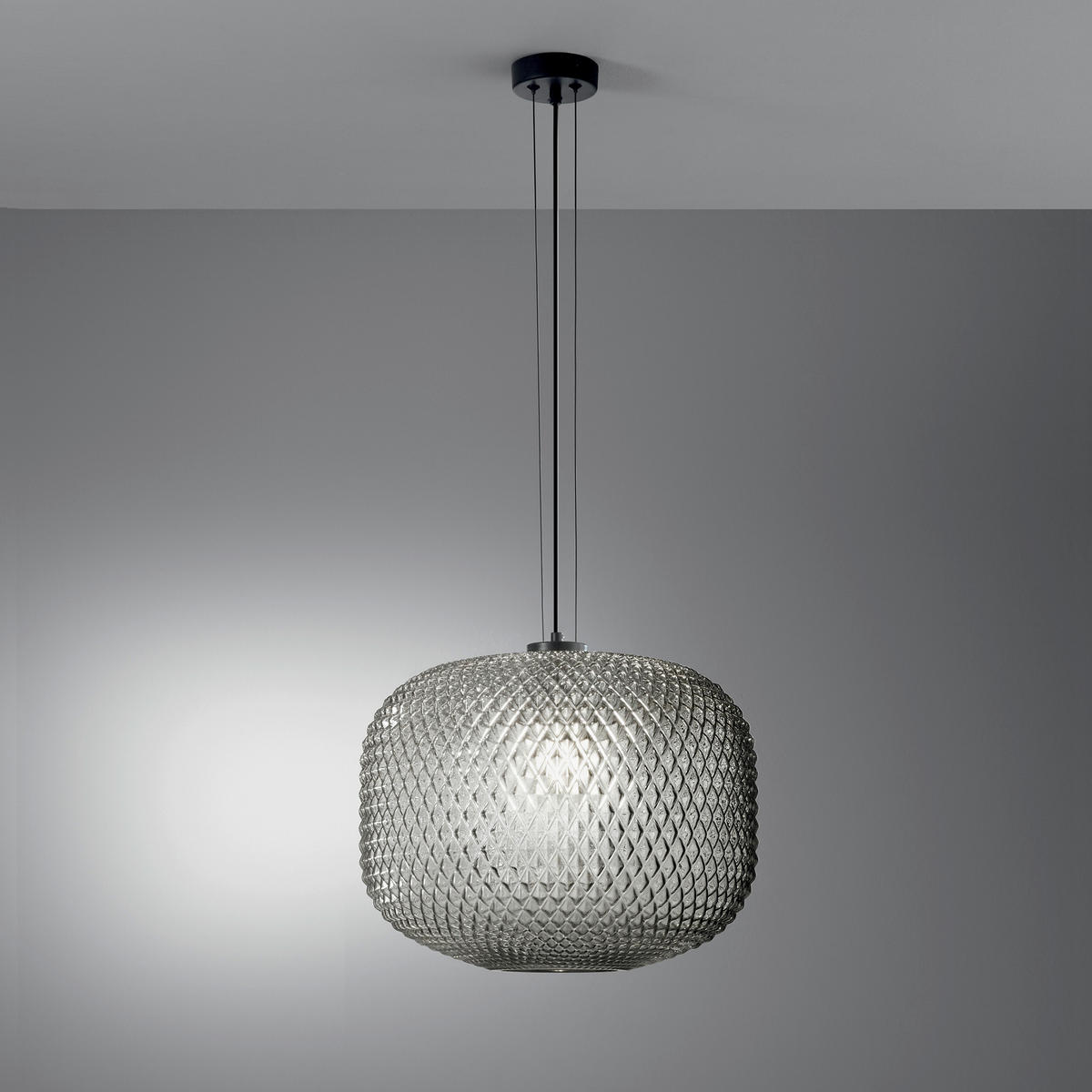 HÄNGELEUCHTE 40/150 cm  - Dunkelgrau/Schwarz, LIFESTYLE, Glas/Metall (40/150cm)