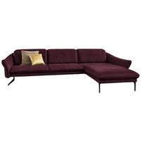 ECKSOFA in Echtleder Rot  - Anthrazit/Rot, Design, Leder/Metall (330/204cm) - Himolla