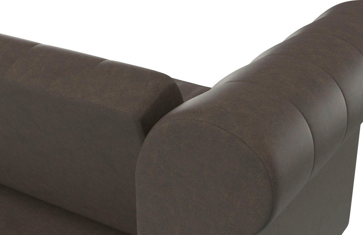 SCHLAFSOFA FIRENZE in Mikrofaser Dunkelbraun Vintage, Skandinavisch, Modern  - Dunkelbraun/Schwarz, Basics, Holz/Textil (236/83/87cm) - Livetastic