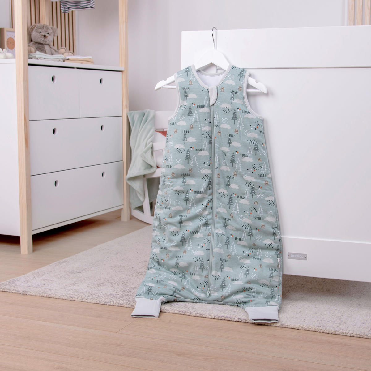 BABYSCHLAFSACK NORDIC FOREST  90/45 cm     - Salbeigrün, Basics, Textil (90/45cm) - Herding