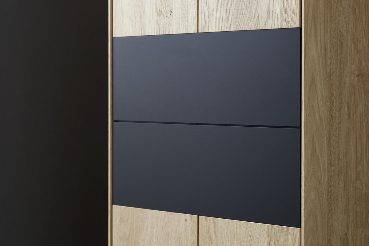GARDEROBENSCHRANK  in 60/196/39 cm  - Eichefarben/Anthrazit, Natur, Holz/Metall (60/196/39cm) - Valnatura