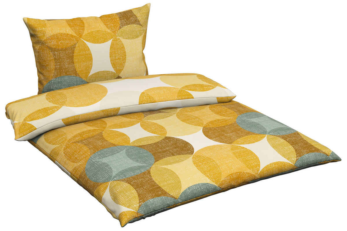 POSTEĽNÁ BIELIZEŇ, flanel, žltá, 140/200 cm - žltá, Konventionell, textil (140/200cm) - Novel