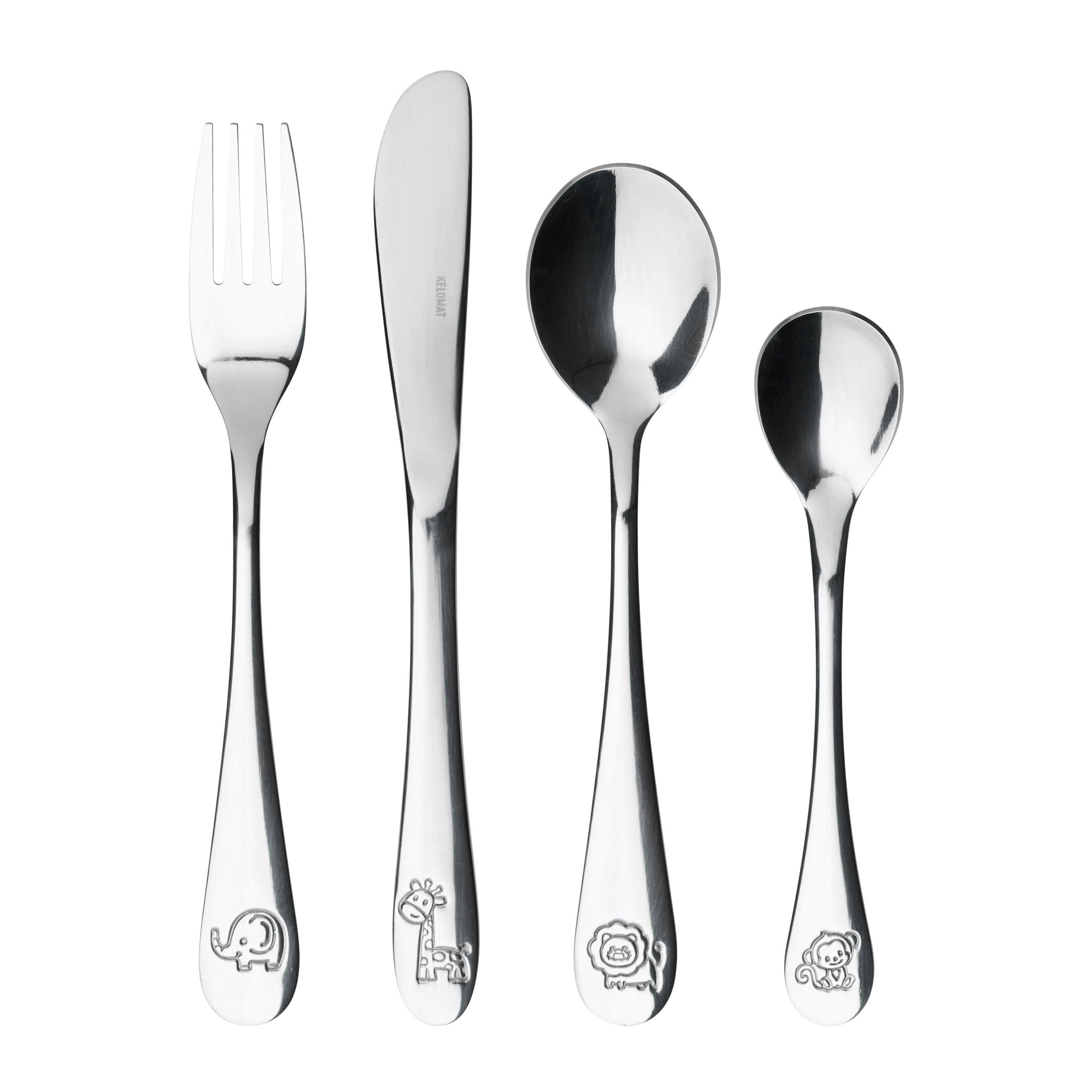 BESTECKSET KM CLASSICO 4-teilig Edelstahl  - Edelstahlfarben, Basics, Metall (21,60/15,20/2,40cm) - Kelomat