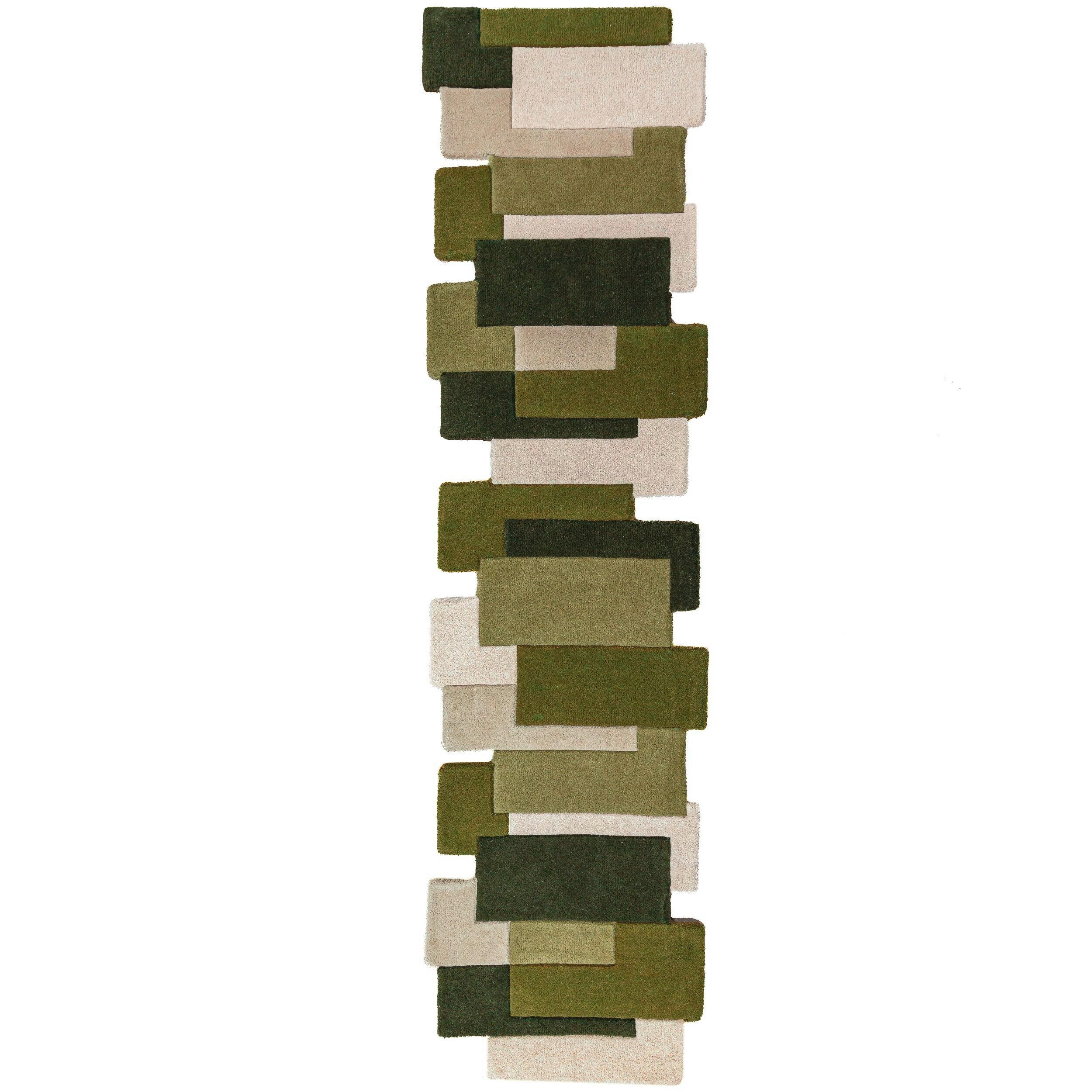 LÄUFER 66/300 cm Collage  - Grün, Basics, Textil (66/300cm) - Flair Rugs