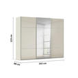 SCHWEBETÜRENSCHRANK 242/223/68 cm 3-türig Champagner  - Champagner/Alufarben, KONVENTIONELL, Glas/Holzwerkstoff (242/223/68cm) - Novel
