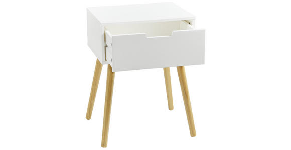 NACHTSCHRANK Kiefer massiv - Weiß/Naturfarben, Design, Holz/Holzwerkstoff (30/40/52cm) - Xora