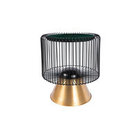 BEISTELLTISCH in Metall, Stein  - Goldfarben/Schwarz, Basics, Stein/Metall (51/56,5/51cm) - Kayoom
